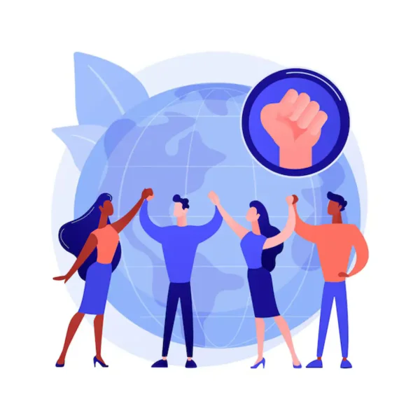 animation group holding hands